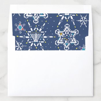 Hanukkah Snowflakes Envelope Liner by judynd at Zazzle
