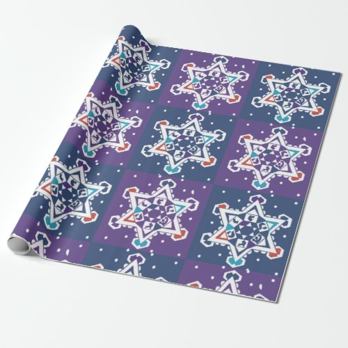 Hanukkah Snowflakes Gift Wrapping Paper