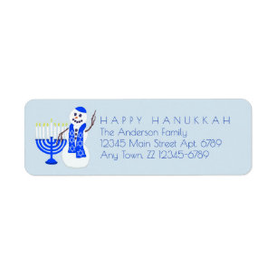 Hanukkah Snowman Chrismukkah Add Your Details Label