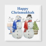 Hanukkah Snowman Christmas Chrismukkah   Magnet<br><div class="desc">This design may be personalized in the area provided by changing the photo and/or text. Or it can be customized by clicking Personalize this Template and then choosing the click to customize further option and delete or change the color of the background, add text, change the text color or style,...</div>