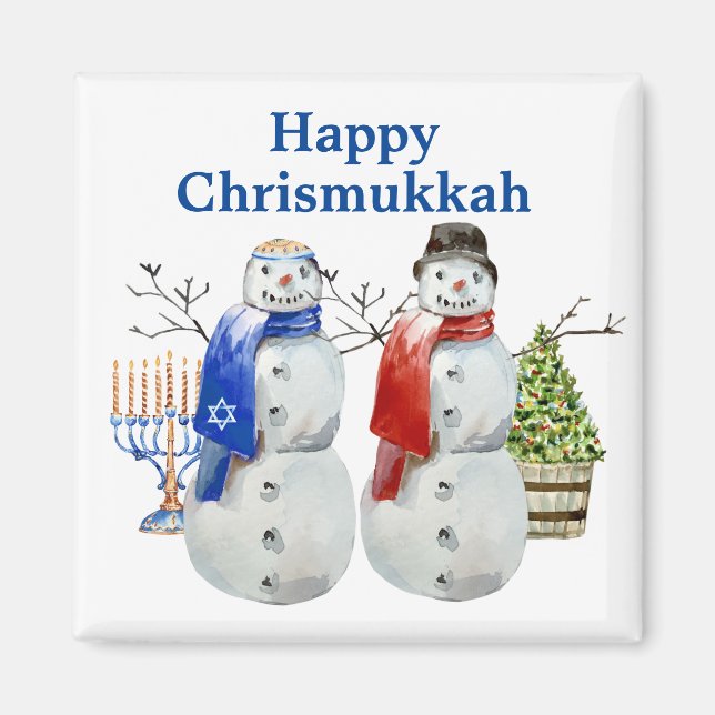 Hanukkah Snowman Christmas Chrismukkah   Magnet (Front)