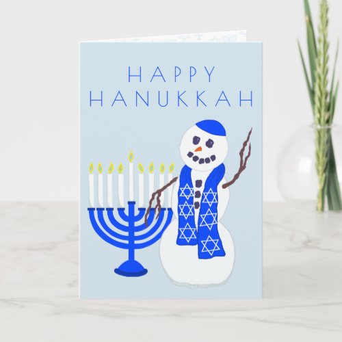Hanukkah Snowman Custom All Over Print Inside Holiday Card