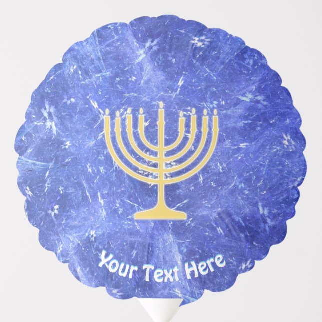 Hanukkah Snowstorm Menorah Balloon (Front)