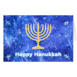 Hanukkah Snowstorm Menorah Card