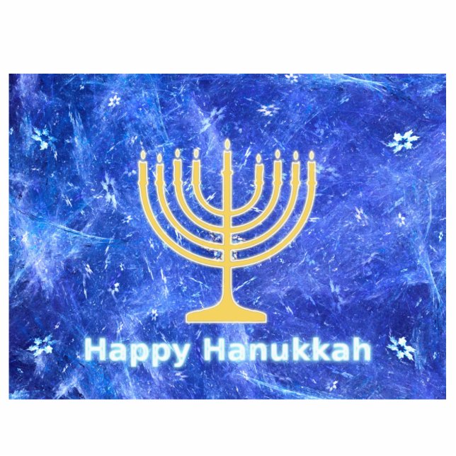 Hanukkah Snowstorm Menorah Cutout (Front)