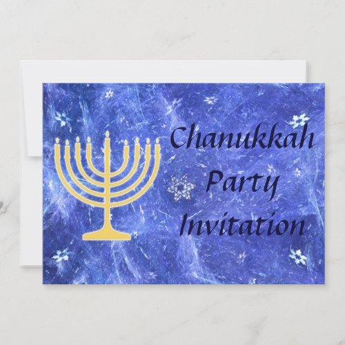 Hanukkah Snowstorm Menorah Invitation