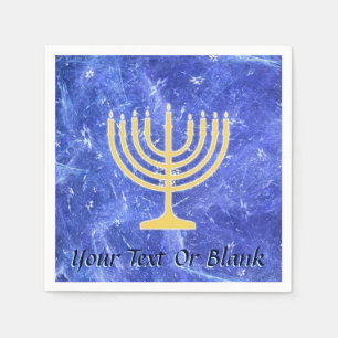 Hanukkah Snowstorm Menorah Napkins