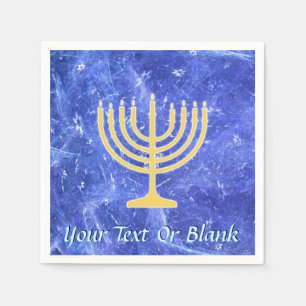 Hanukkah Snowstorm Menorah Napkins
