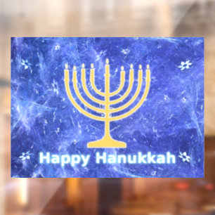 Hanukkah Snowstorm Menorah Window Cling