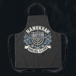 Hanukkah Social Club Funny Jewish Hanukkah  Apron<br><div class="desc">Funny Jewish humor,  Hanukkah 2025 joke,  Jewish pride design,  dreidel club style,  menorah and mischief,  casual Hanukkah party,  modern holiday joke,  Jewish culture pride,  festive club theme,  light and laugh</div>