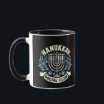 Hanukkah Social Club Funny Jewish Hanukkah  Mug<br><div class="desc">Funny Jewish humor,  Hanukkah 2025 joke,  Jewish pride design,  dreidel club style,  menorah and mischief,  casual Hanukkah party,  modern holiday joke,  Jewish culture pride,  festive club theme,  light and laugh</div>