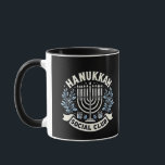 Hanukkah Social Club Funny Jewish Hanukkah  Mug<br><div class="desc">Funny Jewish humor,  Hanukkah 2025 joke,  Jewish pride design,  dreidel club style,  menorah and mischief,  casual Hanukkah party,  modern holiday joke,  Jewish culture pride,  festive club theme,  light and laugh</div>