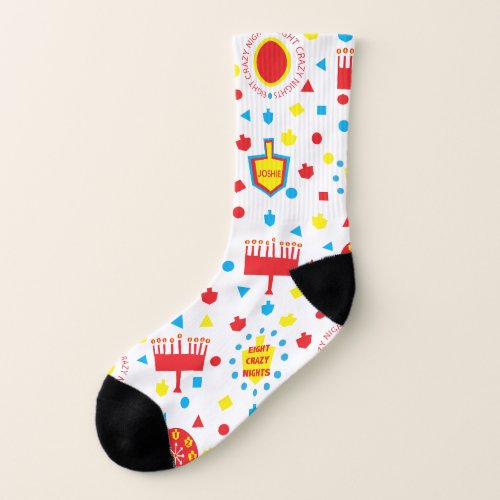 Hanukkah Socks COLORFUL 8 CRAZY NIGHTS Personalize