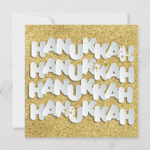Hanukkah Sparkle Gold Stars Greeting Card
