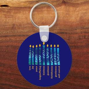 HANUKKAH Spiritual Fruit Christian Keychain