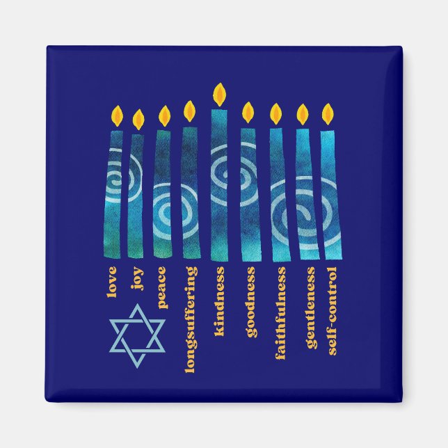 HANUKKAH Spiritual Fruit Christian Magnet (Front)