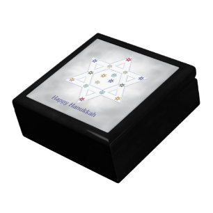 Hanukkah Star and Snowflakes Gray Gift Box