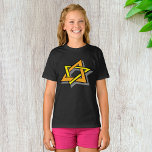 Hanukkah Star Girls T-Shirt<br><div class="desc">For you hanukkah celebration this design is just perfect. It is a hanukkah star. The design has the star on an angle with one part of the star being an orange color and the other part being yellow. It is a very effective look. This hanukkah star design looks great on...</div>
