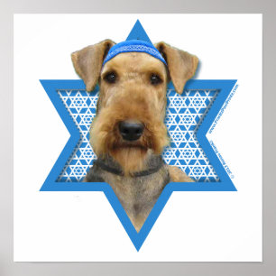 Hanukkah Star of David - Airedale Terrier Poster