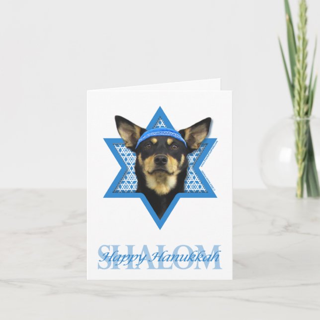 Hanukkah Star of David - Australian Kelpie Holiday Card (Front)