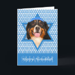 Hanukkah Star of David - Bernese Mountain Dog Holiday Card<br><div class="desc">What could make saying Happy Hanukkah more fun than having this Bernese Mountain Dog wearing a Yamaka surrounded by the Star of David. This whimsical holiday design will be sure to delight your friends and family as well as other dog lovers. This design is available in over 100 Dog Breeds....</div>