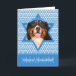 Hanukkah Star of David - Bernese Mountain Dog Holiday Card<br><div class="desc">What could make saying Happy Hanukkah more fun than having this Bernese Mountain Dog wearing a Yamaka surrounded by the Star of David. This whimsical holiday design will be sure to delight your friends and family as well as other dog lovers. This design is available in over 100 Dog Breeds....</div>
