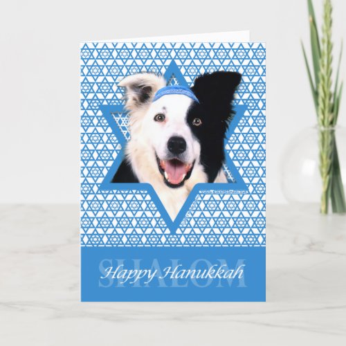 Hanukkah Star of David _ Border Collie Holiday Card