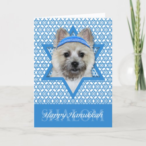 Hanukkah Star of David _ Cairn Terrier _ Teddy Bea Holiday Card