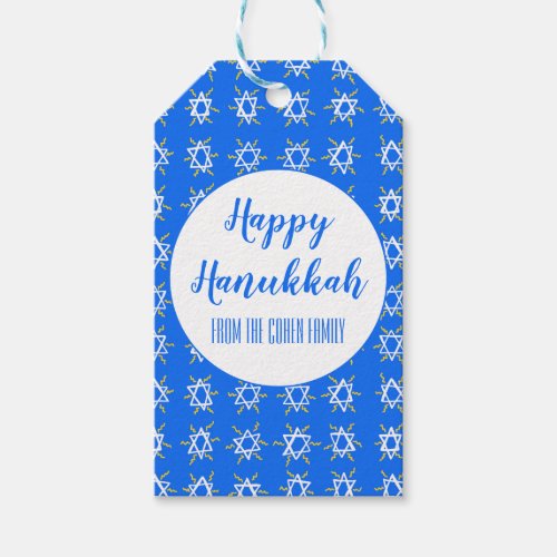 Hanukkah Star of David CUSTOM  Holiday Gift Tags