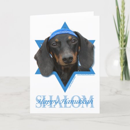 Hanukkah Star Of David — Dachshund — Winston Holiday Card