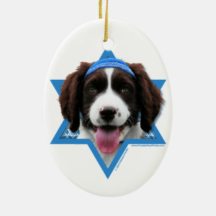 Hanukkah Star of David - English Springer Spaniel Ceramic Ornament