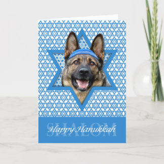 Hanukkah Star of David - German Shepherd Holiday Card