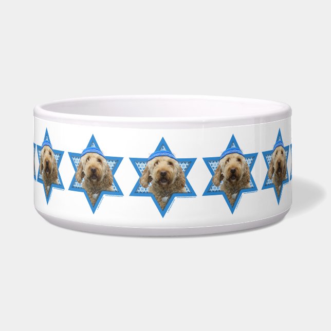 Hanukkah Star of David - GoldenDoodle Bowl (Front)