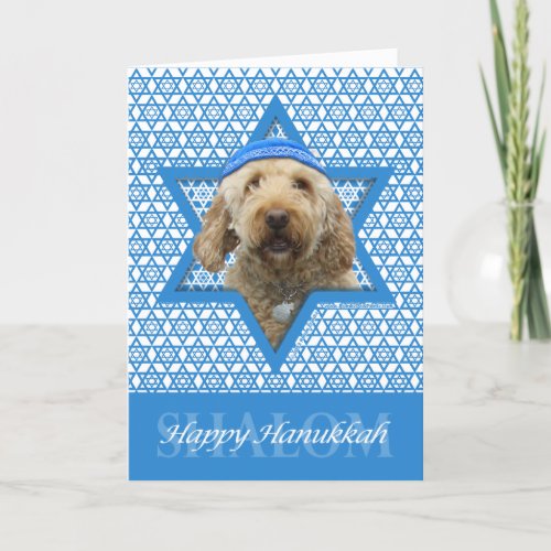 Hanukkah Star of David  GoldenDoodle Holiday Card