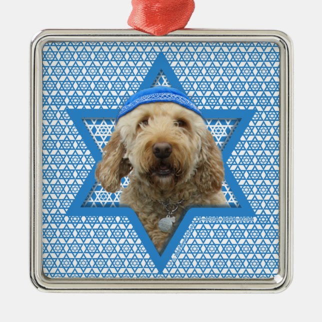 Hanukkah Star of David - GoldenDoodle Metal Ornament (Front)