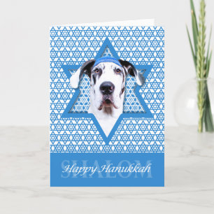Hanukkah Star of David — Great Dane — Harlequin Holiday Card