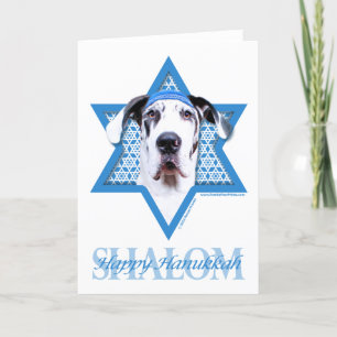 Hanukkah Star of David — Great Dane — Harlequin Holiday Card