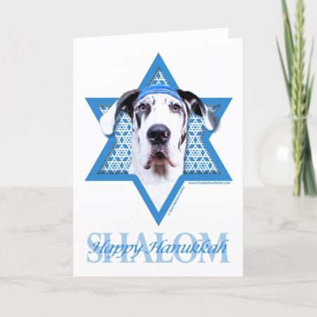 Hanukkah Star Of David — Great Dane — Harlequin Holiday Card