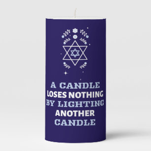 Hanukkah – Star of David & Inspirational Quote Pillar Candle