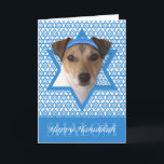 Hanukkah Star of David - Jack Russell Terrier Holiday Card<br><div class="desc">What could make saying Happy Hanukkah more fun than having this Jack Russell Terrier Dog detention a Yamaka surded by the Star of David. This whimsical holiday design will be sure to delight your friends and family as well as other dog lovers. This design is available in over 100 Dog...</div>