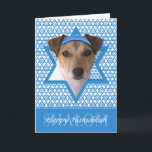 Hanukkah Star of David - Jack Russell Terrier Holiday Card<br><div class="desc">What could make saying Happy Hanukkah more fun than having this Jack Russell Terrier Dog detention a Yamaka surded by the Star of David. This whimsical holiday design will be sure to delight your friends and family as well as other dog lovers. This design is available in over 100 Dog...</div>
