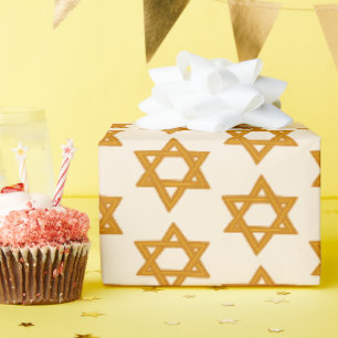 HANUKKAH STAR OF DAVID Jewish Holiday Bar Mitzvah Wrapping Paper