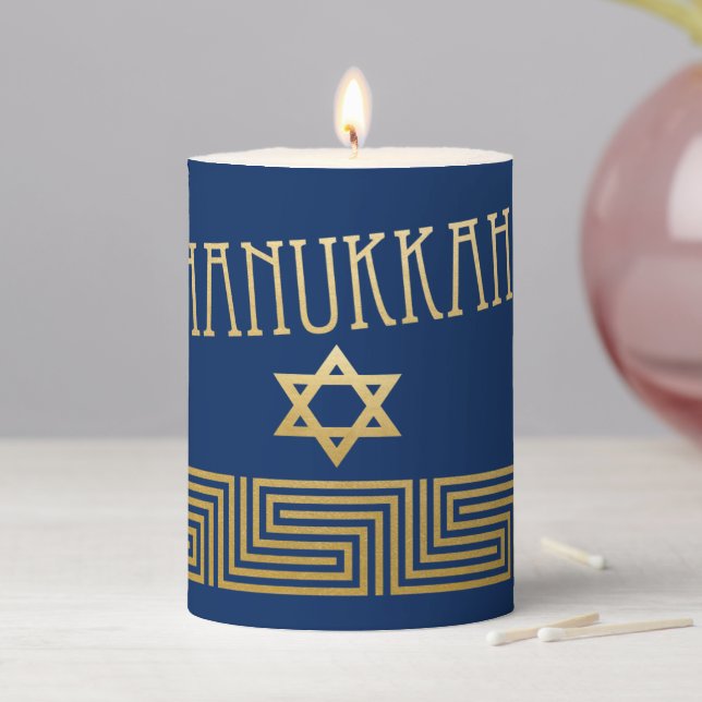 Hanukkah Star Of David Jewish Holiday Pillar Candle (In Situ)