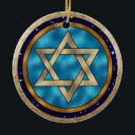 Hanukkah Star of David Ornament<br><div class="desc">Have fun with these. Think themes! Play with background colors, add or delete text, and (for a bit of an extra fee) customize the back with images, color, your logo / business info., etc.! These are also great for gifts or to use as the finishing touch of class on your...</div>