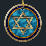 Hanukkah Star of David Ornament<br><div class="desc">Have fun with these. Think themes! Play with background colors, add or delete text, and (for a bit of an extra fee) customize the back with images, color, your logo / business info., etc.! These are also great for gifts or to use as the finishing touch of class on your...</div>
