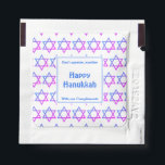 HANUKKAH | Star of David | Pink Purple | Custom Hand Sanitizer Packet<br><div class="desc">Stylish HANUKKAH STAR OF DAVID Hand Sanitizer Packets with the words DON'T AGONIZE, SANITIZE, HAPPY HANUKKAH and WITH OUR COMPLIMENTS at the centre, against a background of pink, purple and mid blue Star of David pattern. All text is CUSTOMIZABLE, so you can PERSONALIZE with your own choice of text. Ideal...</div>