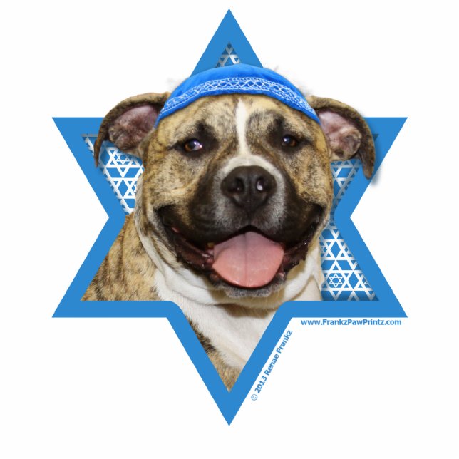 Hanukkah Star of David - Pitbull - Tigger Cutout (Front)
