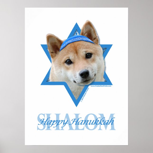 Hanukkah Star of David - Shiba Inu Poster (Front)