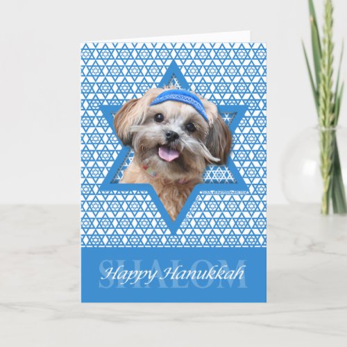 Hanukkah Star of David _ ShihPoo _ Maggie Holiday Card