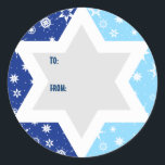 Hanukkah Star of David Snowflake Gift Sticker<br><div class="desc">Get in the Hanukkah spirit with this graphic gift sticker. Perfect for labelling the plethora of Hanukkah gifts. Leave the "to/from" message as is and write in your own names or add your own message to brighten up the season. Great as a favor for the holiday and throughout the year....</div>